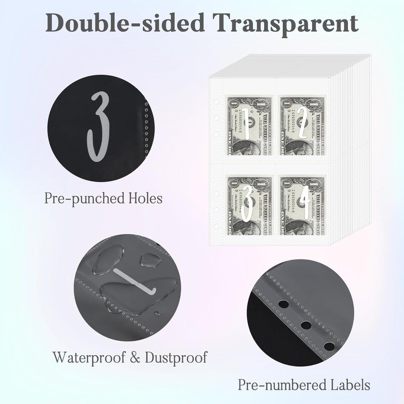 Fabmaker 100 Envelopes Money Saving Challenge Binder, A5 Savings Challenges Book with Envelopes & Reusable Tracker, Savings Binder - Save $5050 in Fun & Motivating Way, A5 - Image 5